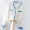 Женский трикотаж вязаный свитер женский кардиган 2023 Осенняя одежда свободная ледяная шелковая шелка