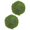 Decorações de jardim 2 pcs bola de musgo artificial casa bolas verdes naturais decorar tigela enchimento