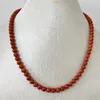 Chains 6-7MM Orange Sardine Coral Stone Necklace With Hole Geometric Sweater String Chain Clothing Accessories Prom Party Gift