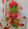 All'ingrosso della fabbrica 25 cm 2 stili Natale Grinch peluche animazione film e televisione ornamenti per bambole periferiche decorano i regali di Natale per bambini