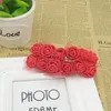 Flores decorativas 12 piezas Mini rosas artificiales de espuma con tallo 2,5 cm pequeña decoración de boda para fiesta en casa