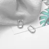 Boucles d'oreilles créoles 2023 couleur argent géométrique ovale petit pour les femmes bijoux Anti-allergie avec S925 timbre cadeaux