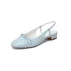 Sandali ballerine per donna in morbida pelle color caramella testa tonda con fiocco Mary Jane dolce sandali slingback da donna tacco basso