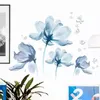 Naklejki ścienne duże 3D Blue Flower Butterfly salon Wedding Sypialnia dekoracja winylowa tapeta