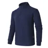 Herrtröjor spring casual tröjor kvart-zip fleece pullover långärmad stativ krage solid dagliga toppar