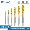 XCAN HSS Steel Screw Tap Titanium Coated Spiral Metric Thread Tap Mm Machine Plug Tap HSS Threading Tool Tap Borr Bit