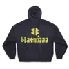 Classic Loose Designer Mens Fashion Balencigs Hoodies 23s High Hoodie Edition Family Autumnwinter Nieuw Amerikaans patroon Paper Paar losse letter afdrukken 6SN