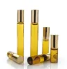 DHL 3ML 5ml 10ML Mini Roll On Glass bottle fragrance PERFUME Amber Brown THICK GLASS BOTTLES ESSENTIAL OIL Steel Metal Roller ball