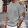 Herrtröjor män vintage lapptäcke o nacke stickning casual höst långärmad stickade tröjor vinter manliga streetwear jumper toppar