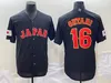 2023 Japan Ohtani 16 Baseball Jersey Black Color Button Up Size S-XXXL Stitched Jerseys