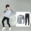 Ensembles de course Hommes Enfants Football Enfants Garçon Fille Fitness Basketball Exercice Formation Sport Bottoming Top Tee Legging Pantalon 05