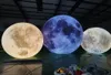 LED Lights Inflatable Moon Ball 1.5-6Meters Oxford Giant Hanging Blow Up moon Balloon for Event Party Show Decor with blower free ship