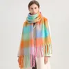 Schals Winter Kaschmir Warm Regenbogen Einfarbig Damen Schal Mode Dick Lässig Lange Pashmina Tasche Quaste Decke Bufanda Echarpe 2023 231103