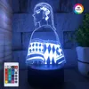 Luzes noturnas acrílico 3D LED Night Table Lamp Tokyo Revengers Anime Lamp Touch Remote USB RGB Night Lamp for Bedroom Decor Kids Gifts P230331