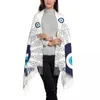 Sjaals Marineblauw Wit Mediterraan Boze Oog Mandala Patroon Kwastje Sjaal Vrouwen Winter Warme Sjaal Wrap Lady Bohemian Boho