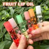 Bálsamo labial roll-on de frutas frescas, primer de maquiagem labial hidratante, óleo labial transparente de longa duração, brilho labial, ferramentas cosméticas