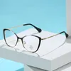 Sunglasses Fashion Anti-blue Light Glasses Women Men Computer Eyeglasses Stylish Metal Cat Eye Design Frame Optical Spectacles Eyewear