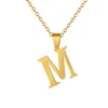 Stainless Steel Necklaces Initial Letter A-Z Pendant Necklace for Women Couple Gold Chain Necklace collier mujer Jewelry G12062519