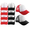 Bollkapslar 10 st sublimerade baseballmössa DIY HATS BULK MEN LETTER BLANT MESH SUBLIMATION VÄRVERFRANFERING PVC MAN MÄNSLAG