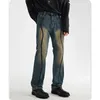 Men's Jeans Hipster Loose-fitting Straight-leg Vintage Made Old Trousers Washed With Bright Line Man