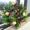 Flores decorativas Halloween guirnalda de eucalipto decoración de la casa planta de calabaza verde anillo de flores atmósfera del día