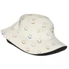 Basker leende mönster bob hatt för kvinnor män sommar resor diskette stilfull förpackningsbar utomhusfiskare panamka