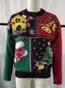 Женские свитера, рождественский свитер 2023, уродливый женский рождественский колокольчик, цветной блок, свободный пуловер, топ, джемпер, осень-зима, повседневный 39942