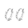 Boucles d'Oreilles 100FR ZFSILVER S925 Argent Mode Coréenne Design Tendance Rétro Petit Cube-Argent Cercle Charmes Bijoux Fête Filles Femmes