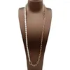 Chains 80 Cm NATURE FRESHWATER PEARL LONG NECKLACE-stainless Steel Chain With 18 K Gold Plating Rice Shape