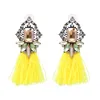 Dangle Earrings JURAN Handmade For Women Crystal Large Drop Boho Fringed Tassel Hanging Bridal Statement Jewelry