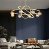 Pendant Lamps Modern Led Chandelier Minimalist Starry Light Aluminum Acrylic Ceiling Hanging Lamp Ring Coffee Living Room Dining Table Bedro