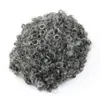 Afo Men Toupee Grey Curly Human Hair Perückenersatz Kapillarprothese Vlooped Thin Skin Base Natural Hairline 15mm Curly