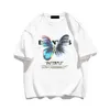 Mens Tshirts överdimensionerade tshirt 100% Cotton Hip Hop Streetwear Harajuku Color Futterfly Tee Short Sleeve Loose Casual Style 230403