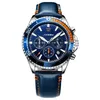 Relógio masculino relógios de alta qualidade luxo negócios impermeável quartzo-bateria couro 44mm relógio