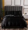 Zestaw luksusowych pościeli King Size czarny satynowy jedwabny łącznikowy łóżko Tekstyle Tekstyle Queen Size Cover CY2005194281431