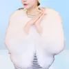 Luksusowe ciepłe damskie płaszcz strusi futra futra płaszcza Kobieta Krótka kurtka z pióra indyka zima długie rękaw WhiteblackBlue7790846