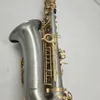 Ny stilmodell altsaxofon instrument vit mässingsprocess dubbel rib armering droppe e-tune abalone knapp saxofon träblåsinstrument