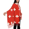 Schals Damen Große Schweizer Schweiz Flagge Frauen Winter weicher warmer Quastenschalwrackschal