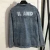 Kvinnor denim jacka brev baksida design denim kappa trendiga mode street stil jackor