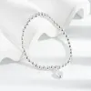 Link Bracelets Sterling Silver Color For Women Love Charm Hand Chain Orignal Fashion Jewelry With Stamp