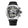 Montres-bracelets Reef Tiger/RT Hommes Sport Montre Mécanique Automatique Squelette Acier Étanche Tourbillon Reloj Hombre