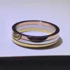 سحر خاتم الثالوث ثلاثة ألوان للمرأة المصممة حجم 5-11 للرجل طبعة واسعة وضيقة T0P أعلى جودة عداد العلامة التجارية مصمم هدية رائعة 008