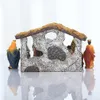 Decorative Objects Figurines Nativity Set With Figures The Real Life Jesus Manger Christmas Crib Ornament Church Xmas Gift Home Decoration 230403