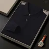 Pulls pour hommes pull en laine à manches longues imitation raffinée mérinos Ultra-fine Polo tout en laine Boutique haut T-shirt