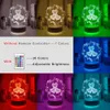 Night Lights 3D LED Night Light 7 Color Changing RGB Remote Control Dimmable or Touch Lamp Portable Table Bedside Lamps USB or AA Night Lamp P230331