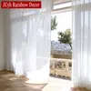 Rideaux transparents blanc pour fenêtre de salon, Voile Transparent en Tulle, rideaux de mariage, décoration de maison, Voilage Firanka 230403