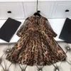 Mädchenkleider Frühling Herbst Print Leopard Mädchenkleider Kinder Mädchen Chiffonkleid Kinderkleidung 230403