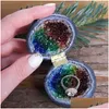 Ювелирные ювелирные подставки Crystal Geode круглый агат кварцевый шариковой держатель кольца предложение предложения по доставке упаковки Drowgaging Dhgarden DHCUV