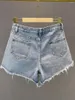 Kvinnors shorts denim byxor rippade bredben kvinnlig 2023 sommar kvinna chic hög midja lös och bantning korta jeans