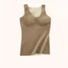 Camisoles & Tanks Women 2023 Autumn Winter Fashion Solid Color Thermal Underwear Vest Female Thick Warm Top Ladies V-neck Slim Tops D440